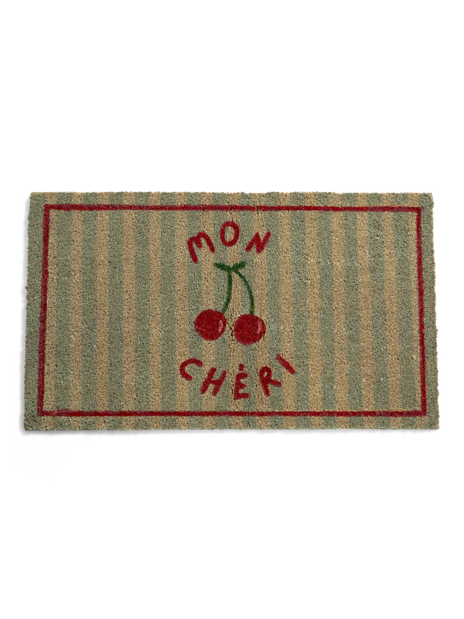 34x20 Mon Cheri Striped Cherries Coir Doormat | TJ Maxx