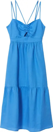 MANGO Strappy Cutout Linen Dress | Nordstrom | Nordstrom