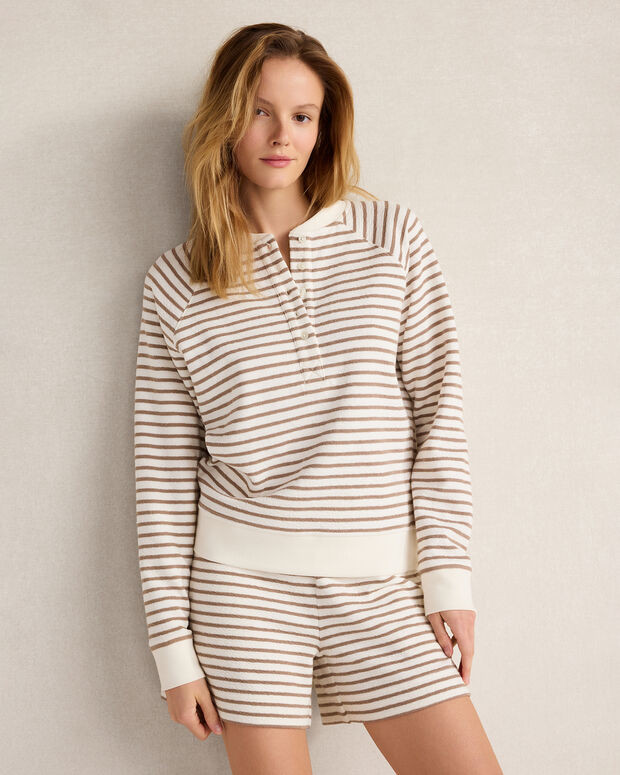 Cotton Blend Textured Henley | Haven Well Within