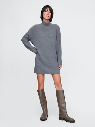 CashSoft Rib Turtleneck Mini Sweater Dress | Gap (US)