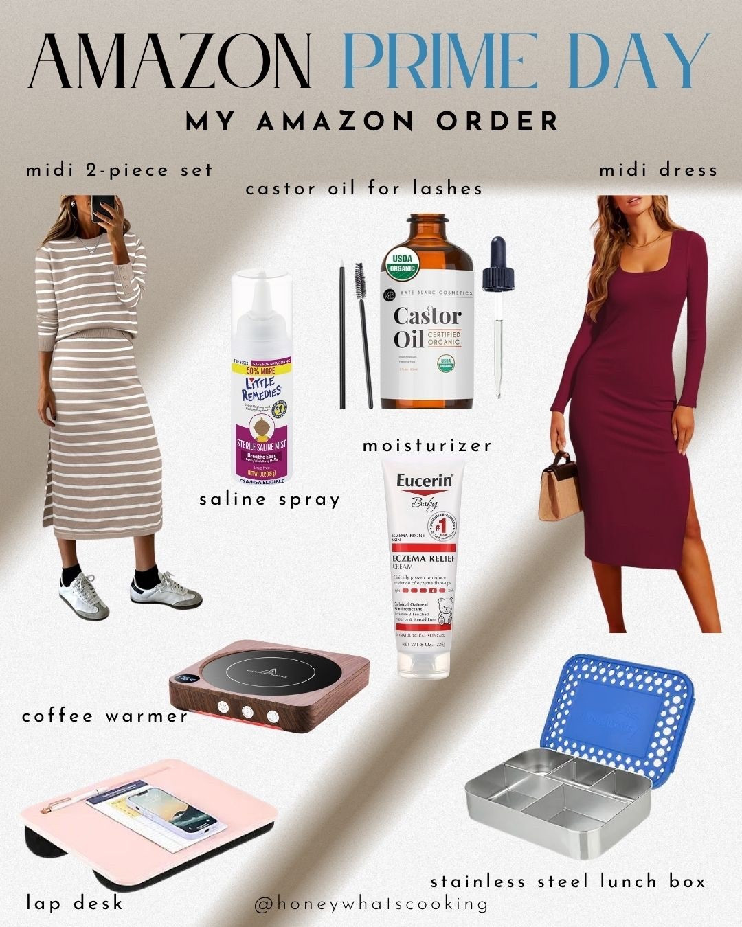 My Amazon prime order. Everything is on sale except the lunchbox which is a stainless steel for my son. 

Excited to try the castor oil for my lashes. It’s a natural way to grow your lashes and eyebrows.

I ordered the dresses in size small just for size reference and I’m 5’2”. 

#primesale #amazonsale #primeday 

#LTKFindsUnder50 #LTKSaleAlert