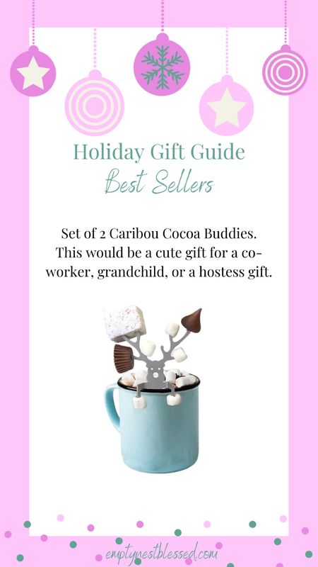Empty Nest Blessed's Holiday Gift Guide
Best Seller
Set of 2 Caribou Cocoa Buddies
Those would be such a cute gift for a co-worker, grandchild or a hostess gift! 

#LTKHoliday #LTKCyberWeek #LTKGiftGuide