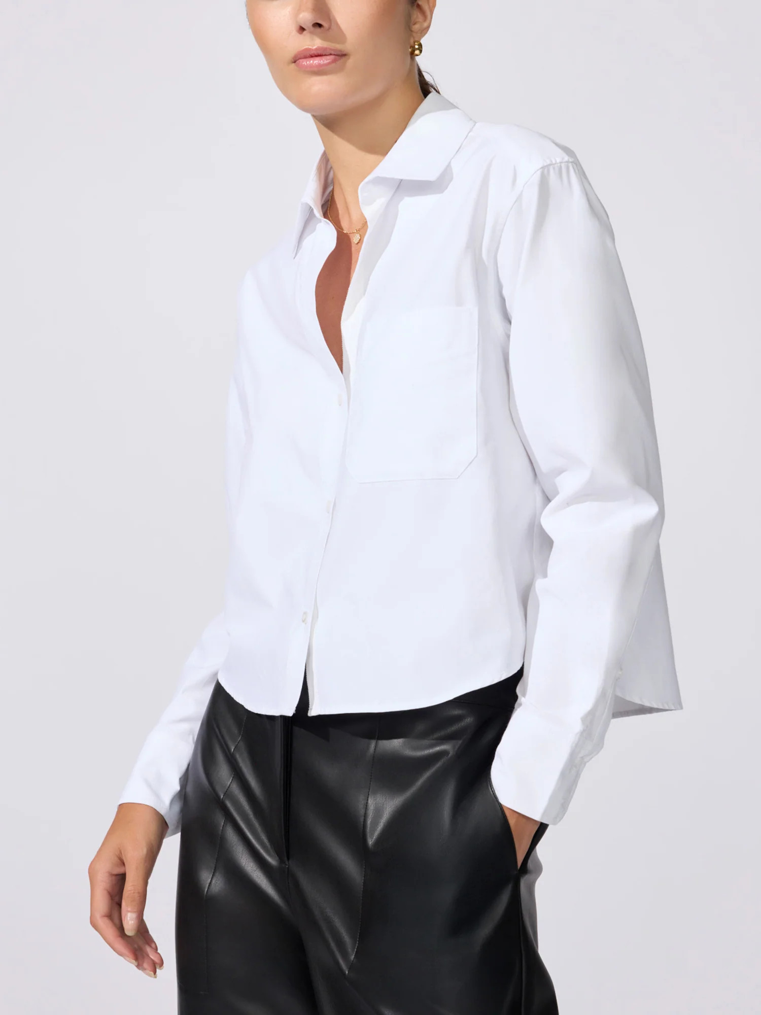 Women's Everyday Cropped Shirt in Salt White | Brochu Walker | Brochu Walker