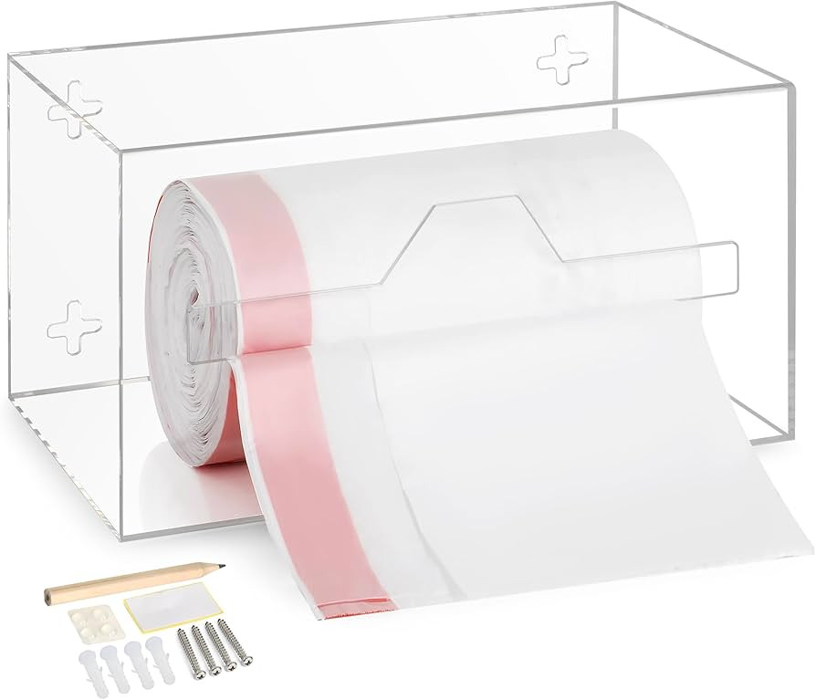 Storage Standard Trash Bag Holder Dispenser - Acrylic Trash Bag Dispenser Roll Holder, Garbage Ba... | Amazon (US)