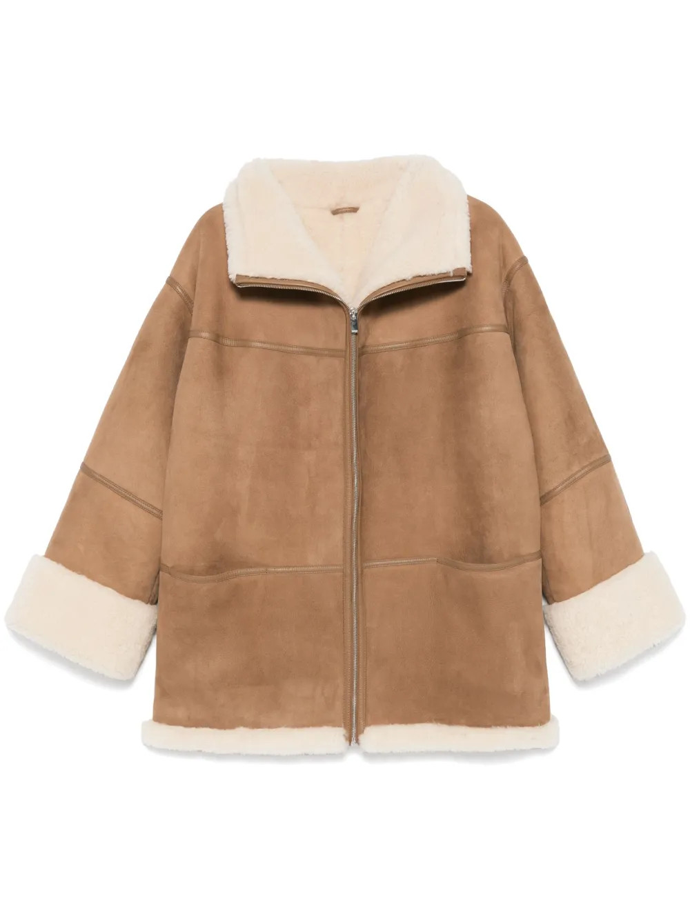 TOTEME Signature Shearling Jacket | Brown | FARFETCH | Farfetch Global