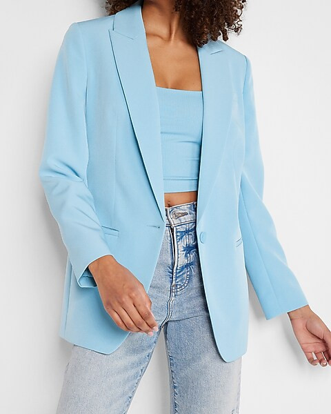 One Button Boyfriend Blazer | Express
