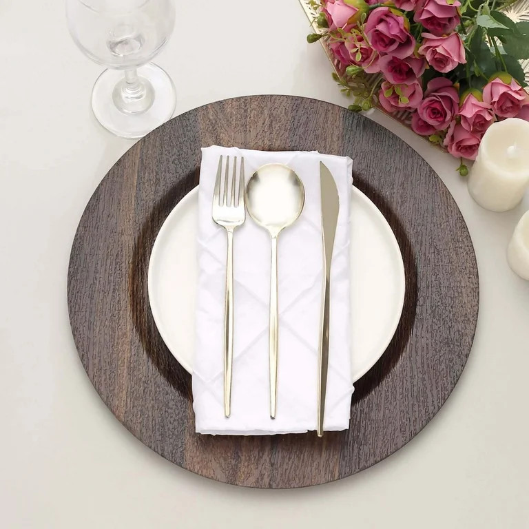 Efavormart Paquete de 6 / 13" Placas de Cargador de Plástico de Madera Sintética Boho Chic Marr... | Walmart (US)