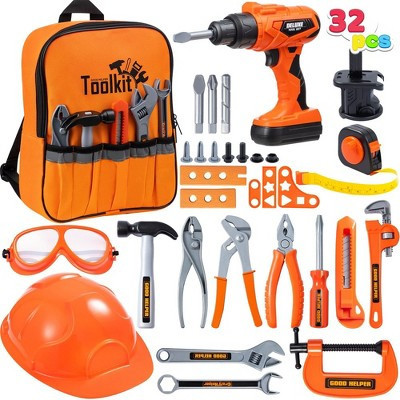 32PCS Kids Tool Set, Pretend Play Toddler Tool Toys with Construction Backpack Costume & Toy Drill for Boy Girl Halloween Birthday Dress Up Party | Target