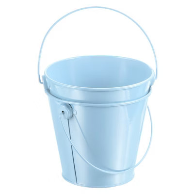 Unique Bargains Round Classroom Crafts Metal Buckets with Handles 2 Pcs Light Blue | Target