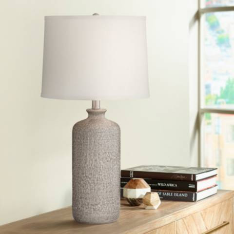 Pacific Coast Lighting Chinon 26" High French Gray Ceramic Table Lamp - #54A12 | Lamps Plus | Lamps Plus