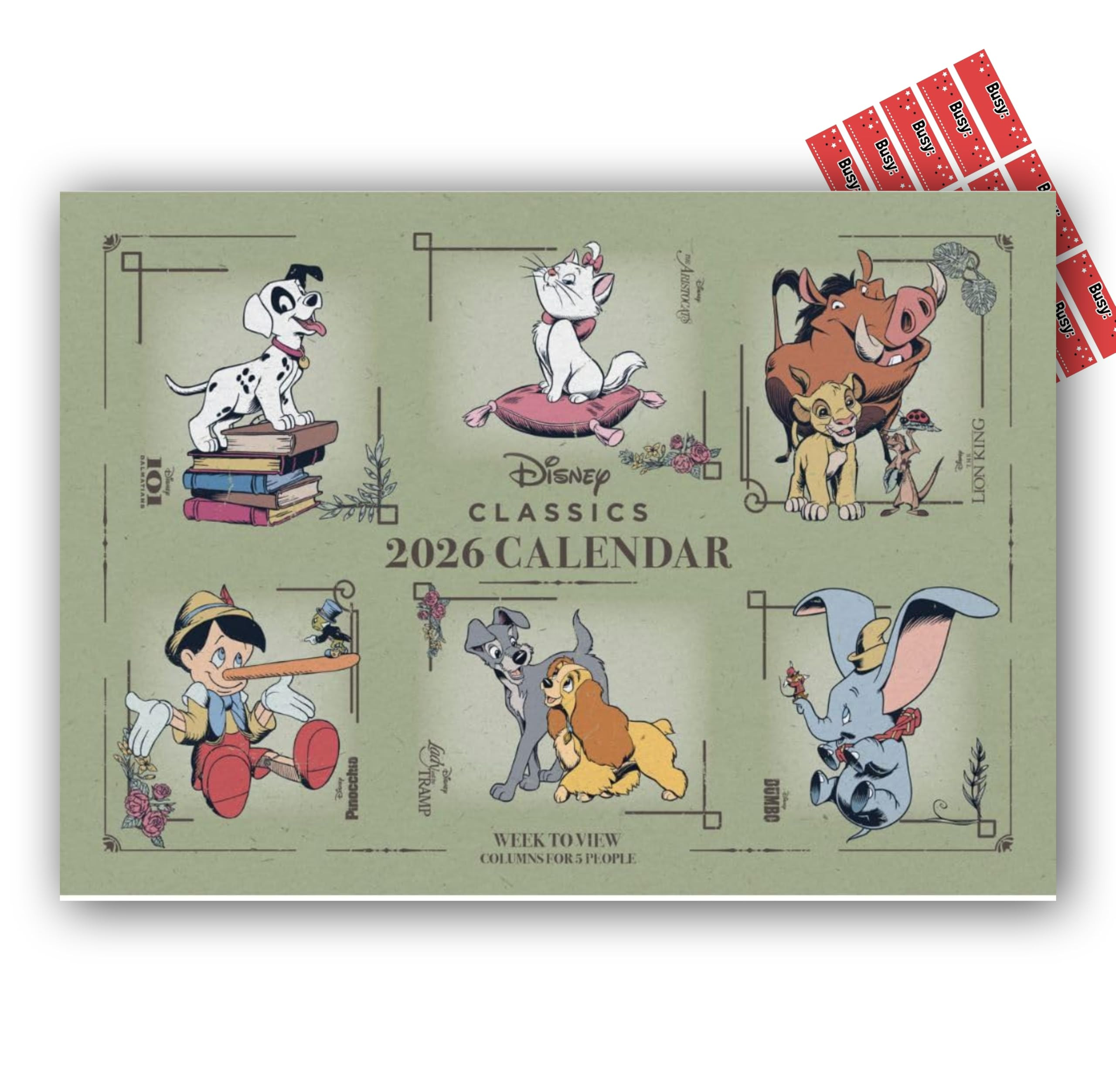 Disney Classics Calendar 2026 Official A4 Family planner Wall Calendar Gift Present with Free Org... | Amazon (UK)