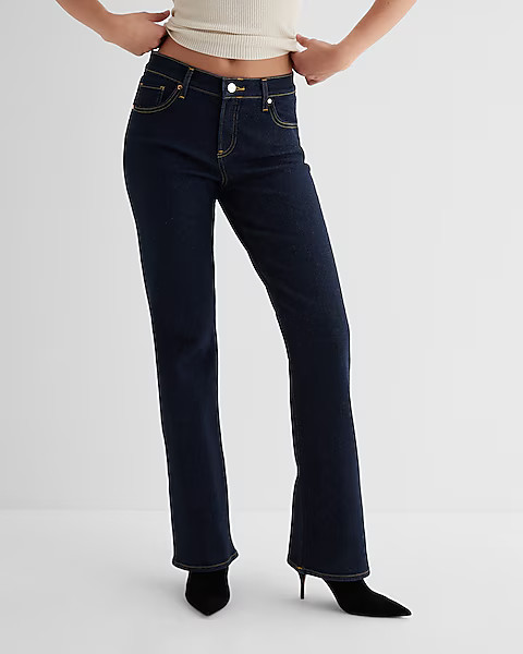 Mid Rise Rinse Bootcut Jeans | Express