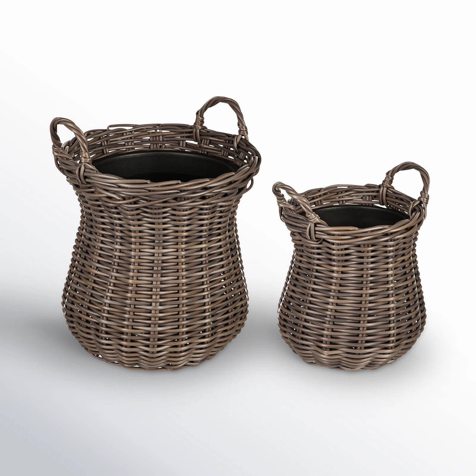 Keefer 2-Piece Resin Wicker Indoor/Outdoor Pot Planter Set | Wayfair North America