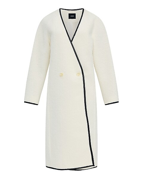 Faux Leather Tipped Scarf Coat | Express