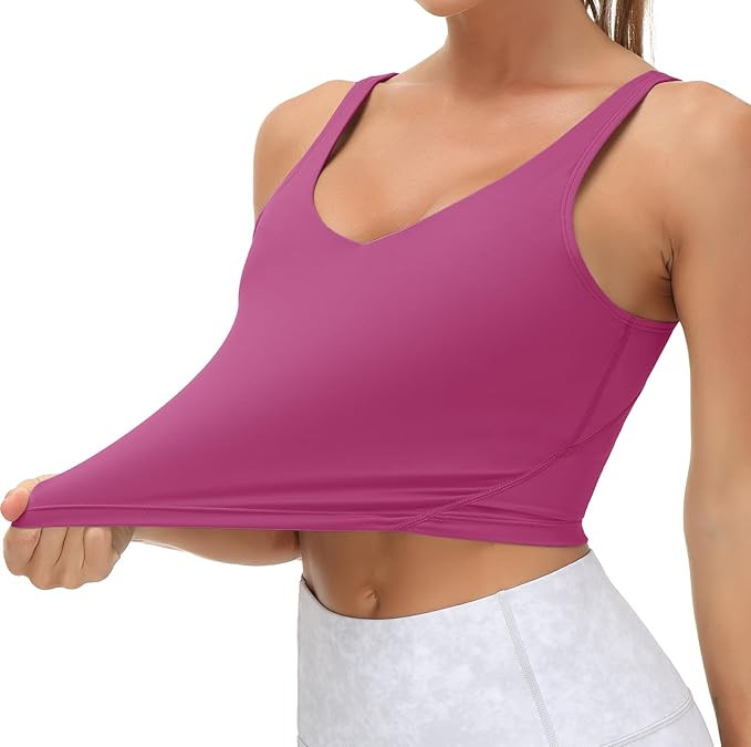 THE GYM PEOPLE Womens' Sports Bra Longline Wirefree Padded with Medium Support | Amazon (US)