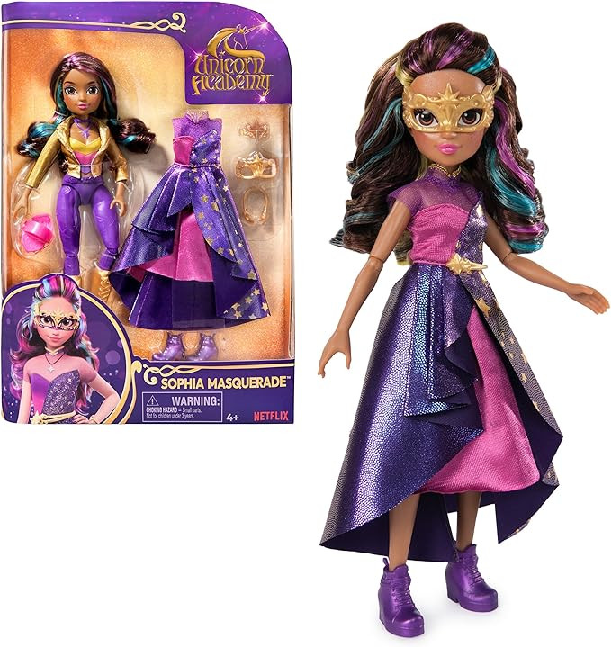 Unicorn Academy, Sophia Masquerade Ball Doll with 9 Accessories, 9.5”, Dolls & Unicorn Toys, Gi... | Amazon (US)