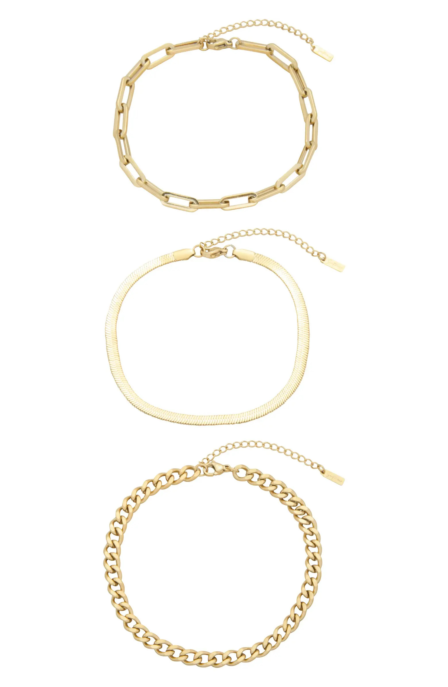 st. Moran Set of 3 Assorted Chain Bracelets | Nordstrom | Nordstrom