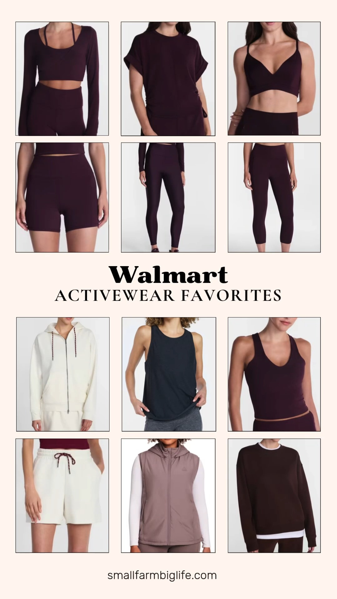 Walmart activewear keeps getting better and this edit rounds up the best fall colors and cozy layers worth adding to your workout rotation.

Starting with molten earth pieces: a ScubaKnit top, a ButterCore wrap top with a built in bra, SoftSculpt bike shorts with a 5 inch inseam, a Shine cross back sports bra, Shine leggings, SoftSculpt high rise capri leggings, and a ButterCore bra tank top, all in the same rich fall shade for easy mixing and matching.

For black soot: a ButterCore tank top that layers easily under a hoodie or vest.

For cozy layers: a new ivory full zip fleece hoodie, new ivory fleece shorts, a caffeine brown fleece sweatshirt with long sleeves, and a driftwood packable vest, perfect for cooler mornings.

#walmartactivewear #fallworkoutclothes #leggings #fleecehoodie #athleisure 

 #LTKootd #LTKActive #LTKOver40
