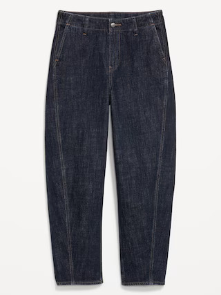 High-Waisted Barrel Ankle Jeans | Old Navy (US)
