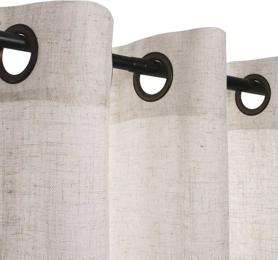 VOILYBIRD Palma Light Filtering Drapes Natural Linen Blended Semi Sheer Curtains 84 Inches Long B... | Amazon (US)