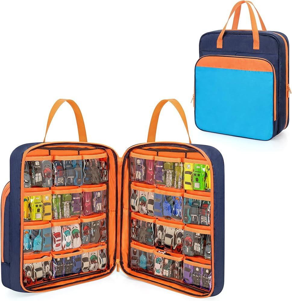CURMIO Toy Cars Carrying Case Compatible with Hot Wheels Up to 99pcs, Portable Car Toy Storage Or... | Amazon (US)