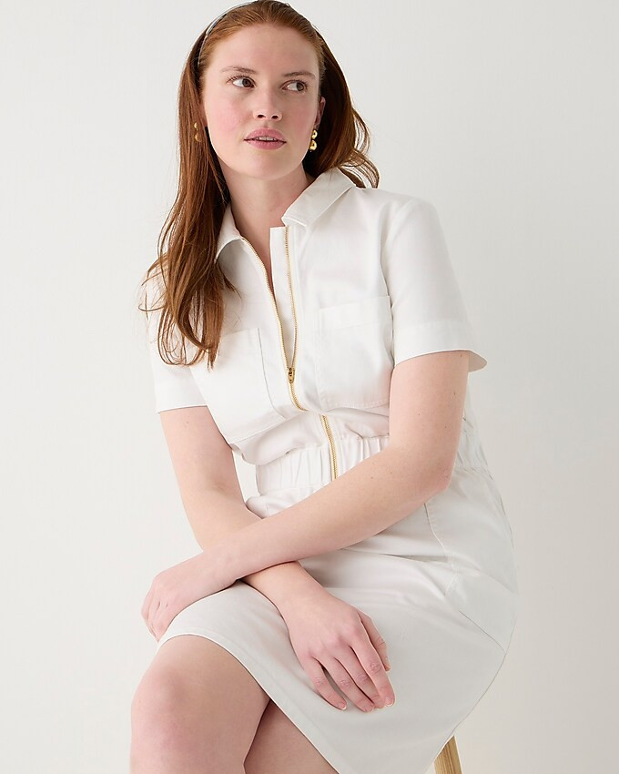 Zip-front chino dress | J. Crew US