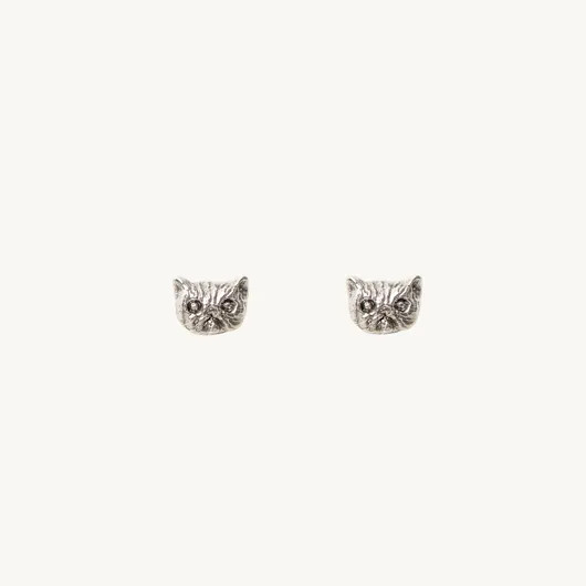 Itty Bitty Kitty Stud, Silver (single) | Catbird