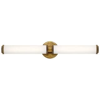 Indeco 5 in. Natural Brass Integrated LED Linear Bathroom Vanity Light Bar | The Home Depot