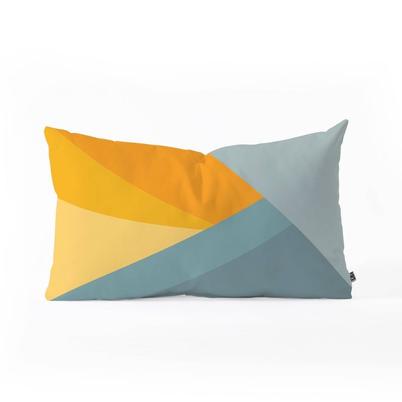 14"x23" June Journal Sunset Triangle Color Block Lumbar Throw Pillow Orange - Deny Designs | Target