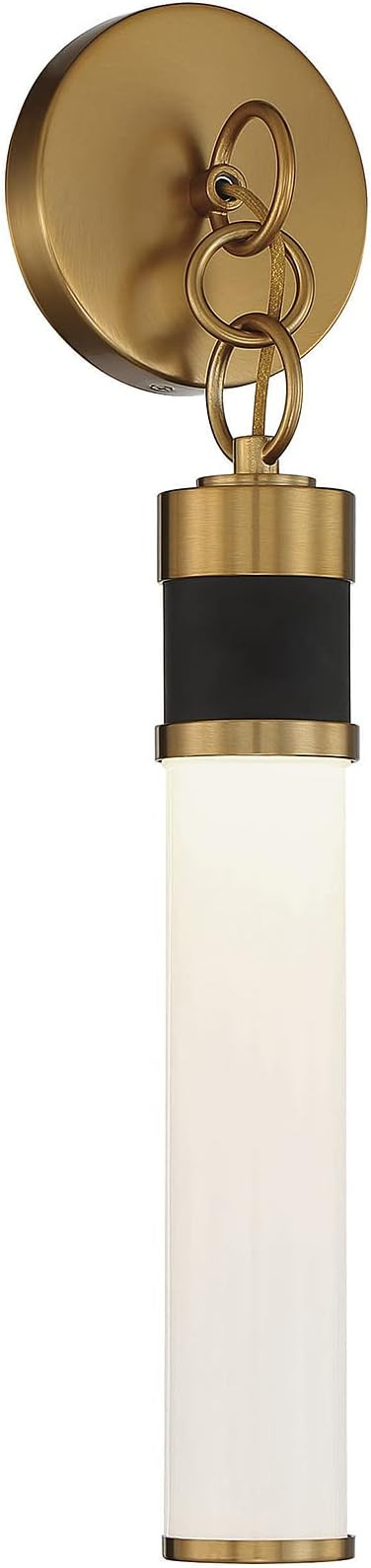 Savoy House 9-1638-1-143 ABEL LED Wall Sconce in Matte Black with Warm Brass Accents (5" W x 19.5... | Amazon (US)