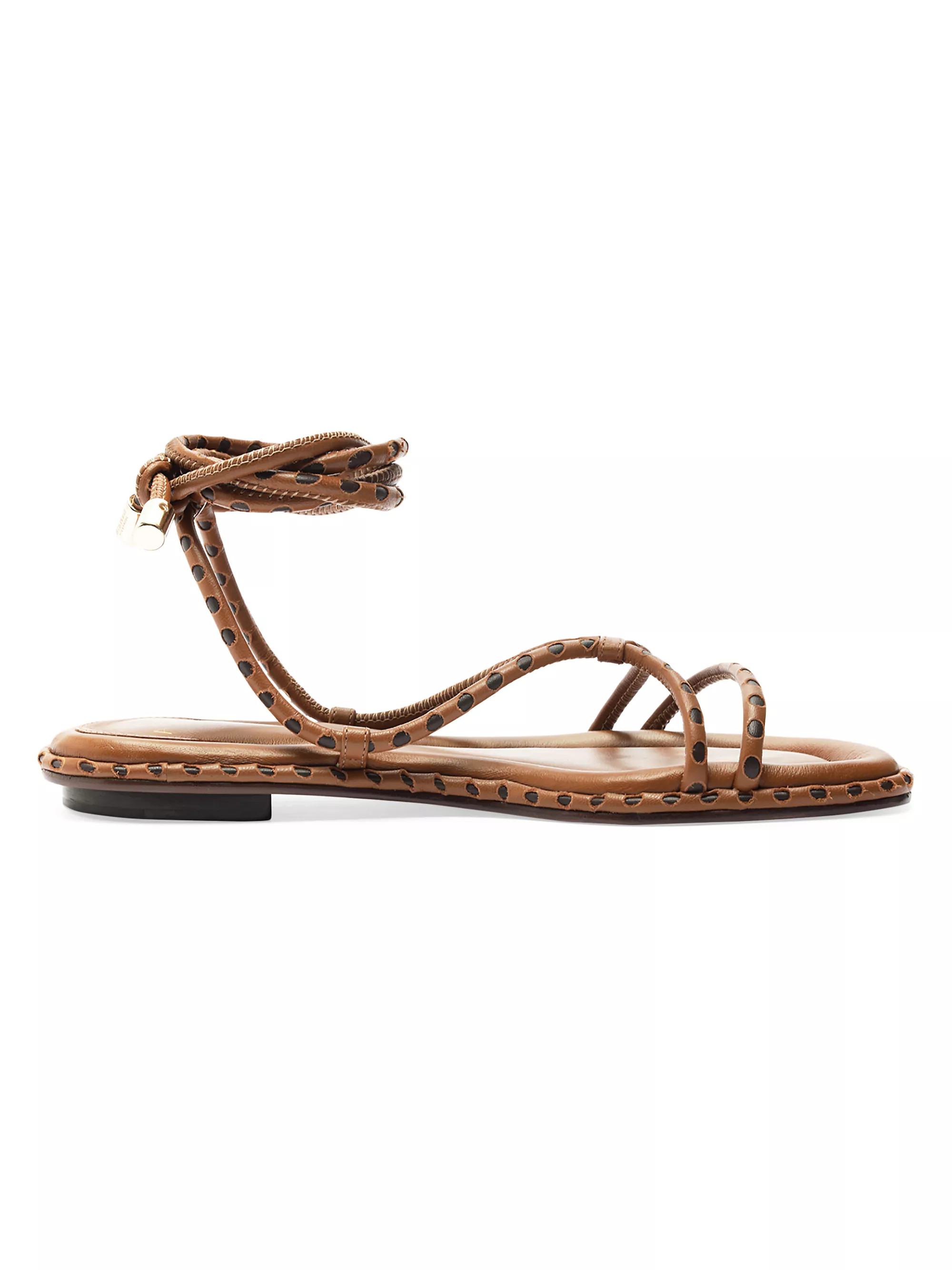 Donna Leather Ankle-Wrap Sandals | Saks Fifth Avenue