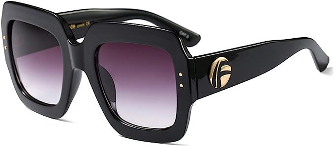 FEISEDY Oversized Square Sunglasses Multi Tinted Glitter Frame Stylish Inspired B2276 | Amazon (US)
