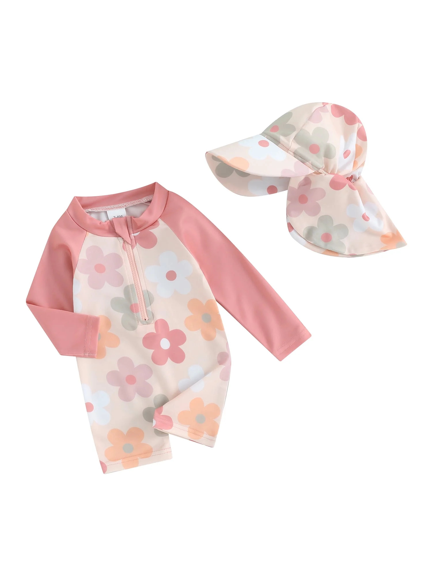 Loicainy Toddler Baby Girls Beach Swimwear 3 6 12 24 Months 2T 3T Long Sleeve Floral/Tropical Tre... | Walmart (US)