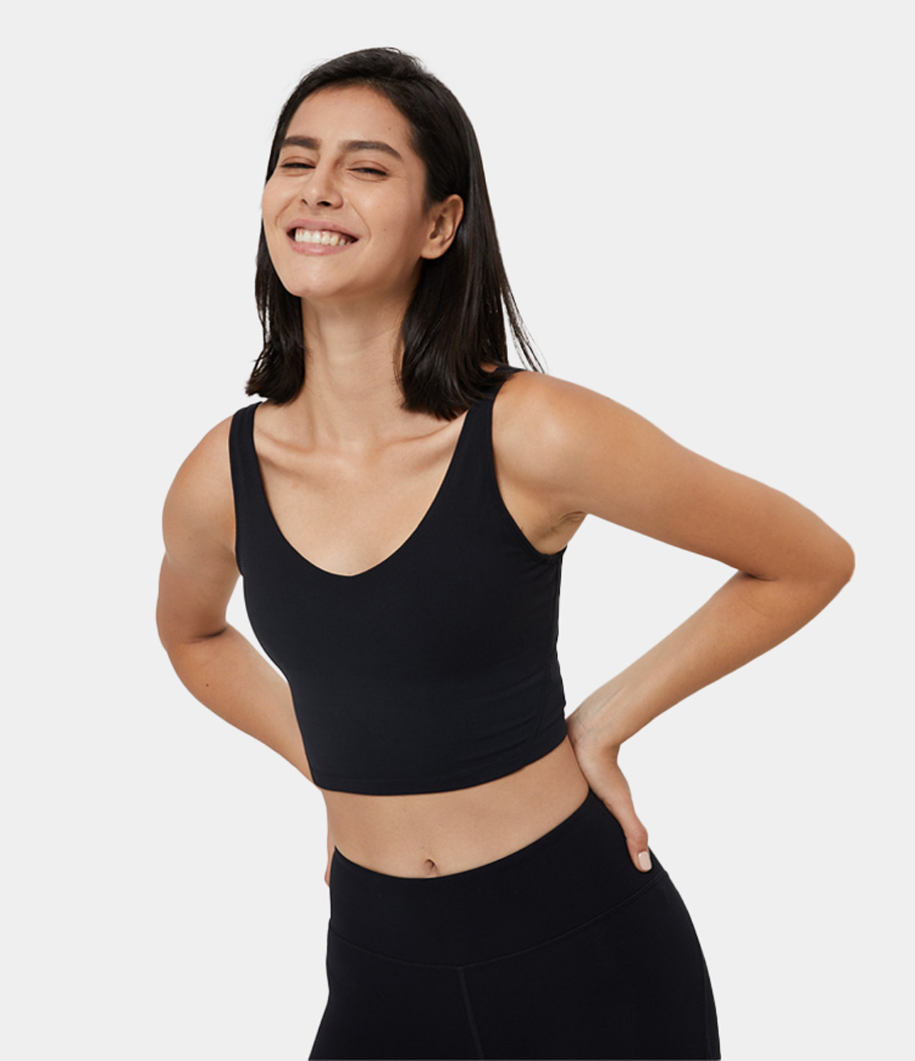 Women's In My Feels Cloudful™ Padded V Neck Cropped Yoga Tank Top - HALARA | HALARA