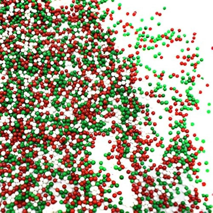 Christmas Blend Nonpareils - 8 oz Resealable Candy Bag - Mini Red, White, and Green Nonpareils - ... | Amazon (US)