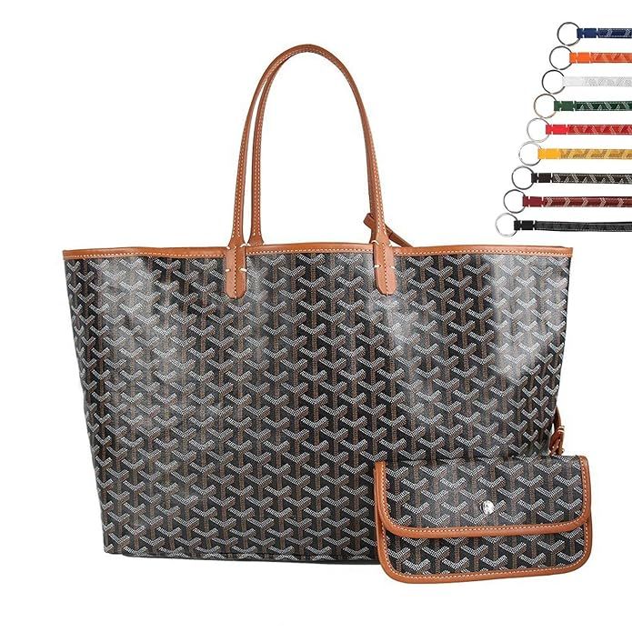 Stylesty Designer Shopping PU Tote Bag Set, Fashion Women Shoulder Handbags with Key Ring | Amazon (US)
