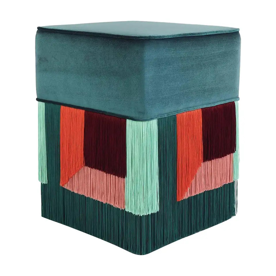 Couture Geometric Giò Ottoman | 1stDibs