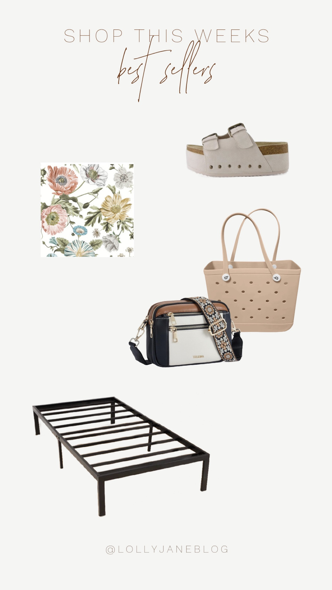 This week we have a great variety of best sellers. Hand bags, and bogg bagg look alikes, along with our favorite bed frame. We love this wallpaper and these platform sandals!!!

#LTKBacktoSchool #LTKHome #LTKxNSale