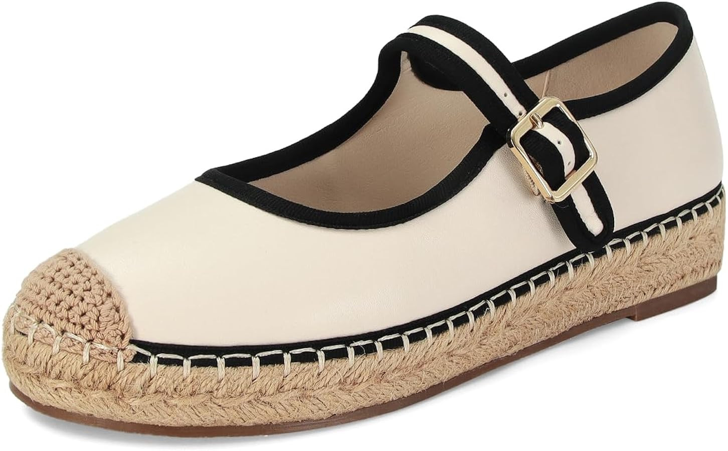 SOVANYOU Mary Jane Espadrilles for Women Round Toe Mary Jane Flats Platform Woven Outsole Ballet ... | Amazon (US)
