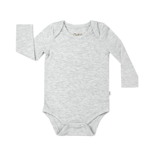 Little Sleepies Long Sleeve Bodysuit for Baby Girls & Boys, Soft Viscose from Bamboo One Piece, Tagless Baby Clothes w/Snaps - Light Heather Gray - 6-12M | Amazon (US)