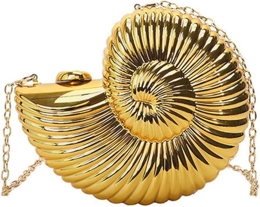 Women's Conch Clutch Purse Elegant Acrylic Evening Bag with Chain Strap for Crossbody Shoulder fo... | Amazon (US)