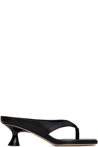 Black Angela 50mm Heeled Sandals | SSENSE
