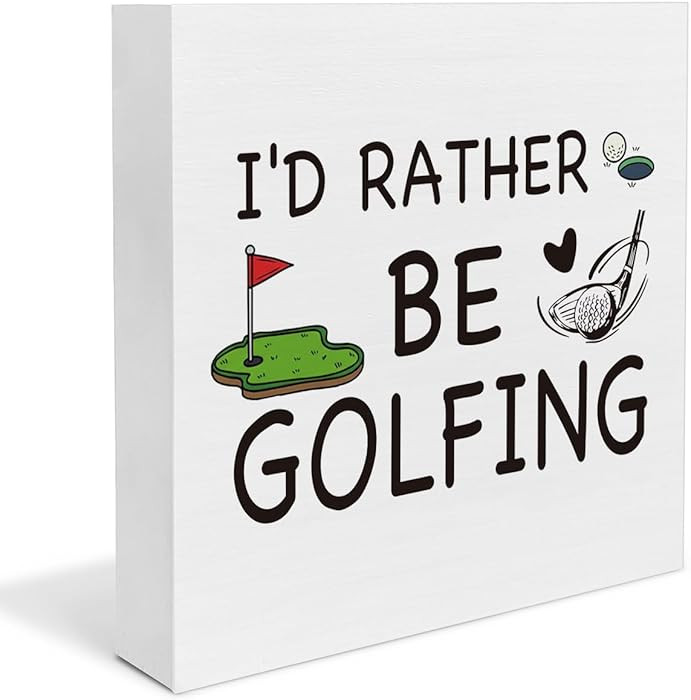 Golf Gifts for Golf Lover Women Men, Funny Gifts for Golfers, I'd Rather Be Golfing Wooden Sign, ... | Amazon (US)