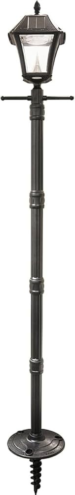 Gama Sonic Baytown Solar Lamp Post, Black Outdoor Durable with Bright White LED, Includes EZ Grou... | Amazon (US)