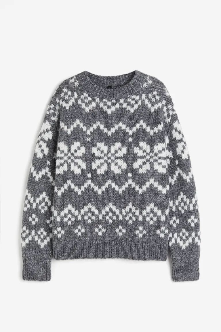 Oversized jacquard-knit jumper | H&M (UK, MY, IN, SG, PH, TW, HK)