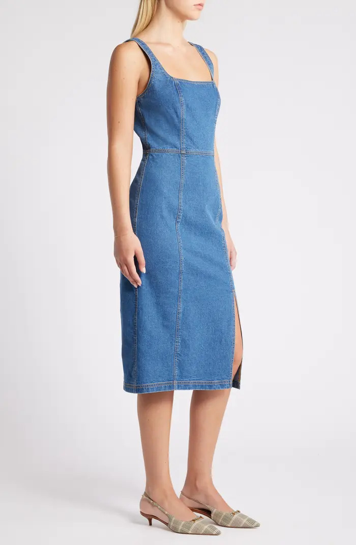 Steve Madden Josette Square Neck Denim Dress | Nordstrom | Nordstrom