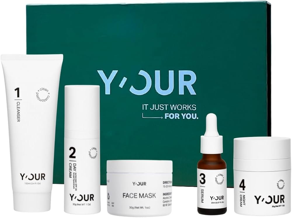 Y'OUR Adult Acne Skincare System, Set of 5, Contains: Purifying Cleanser, Antioxidant Day Cream, ... | Amazon (US)
