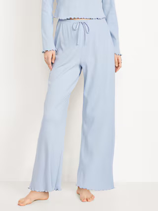 High-Waisted Ribbed Pajama Pants | Old Navy (US)