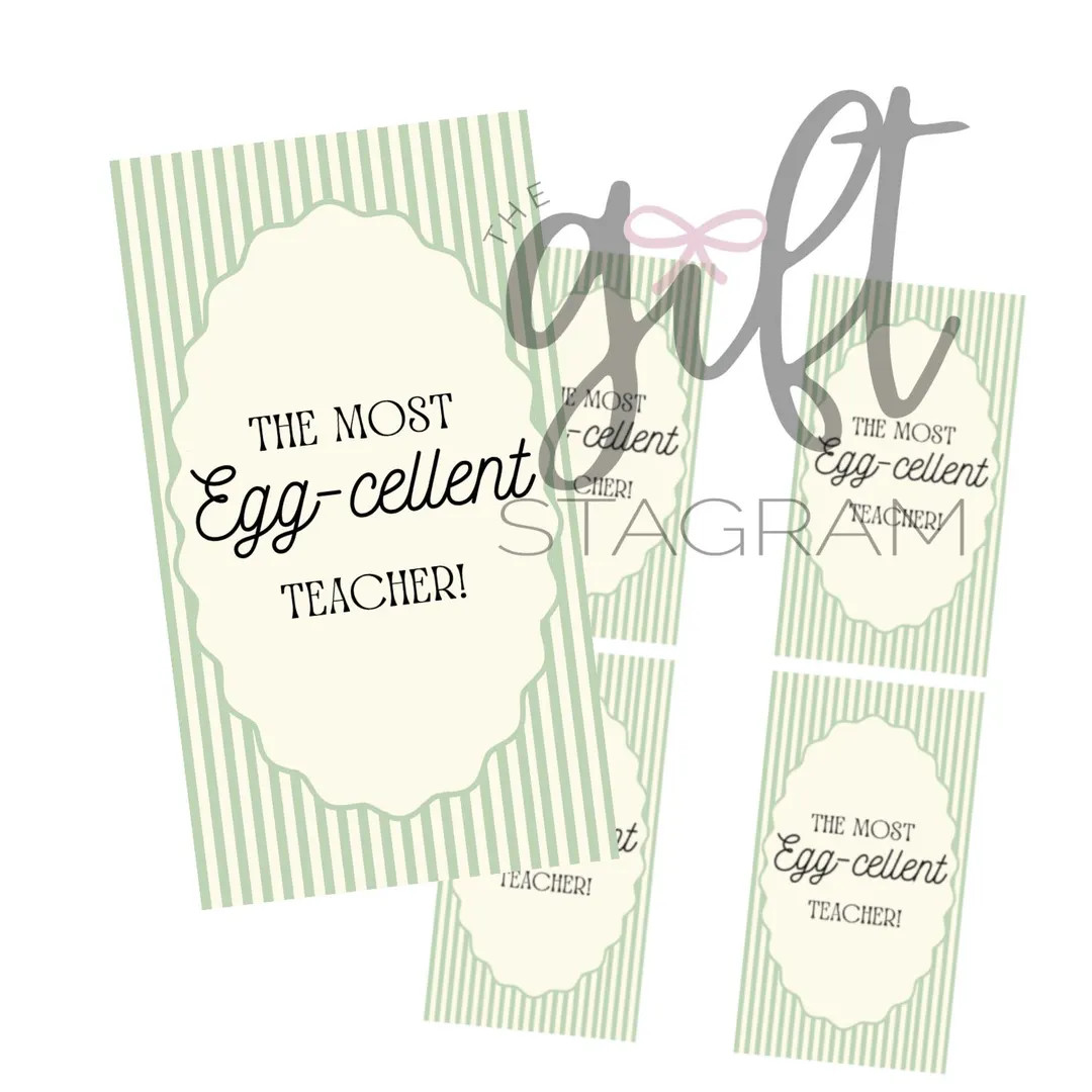 The Most Egg-cellent Teacher Gift Tag | DIGITAL DOWNLOAD | Easter Gift Tag | Printable - Etsy | Etsy (US)