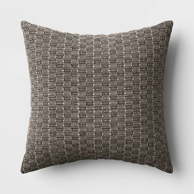 Oversized Textural Woven Square Throw Pillow Black/Neutral - Threshold™: Modern Cotton Decor for Indoor Comfort | Target